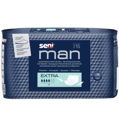 Uroloģiskie-higiēniskie ieliktņi vīriešiem Uroloģiskie ieliktņi vīriešiem Seni Man Extra, 15gab.