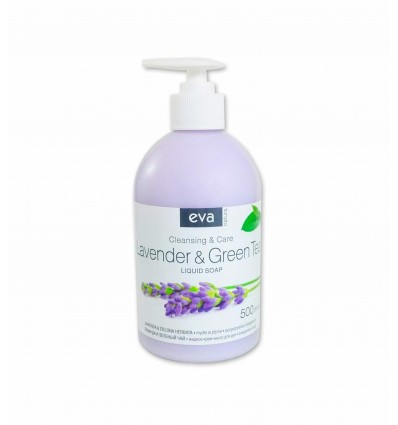 Ziepes, dušas želejas Eva Nature krēmveida roku ziepes lavandas un zaļās tējas, 500ml